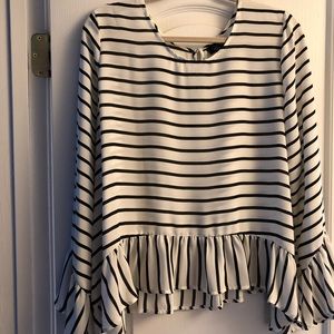 Black and white blouse